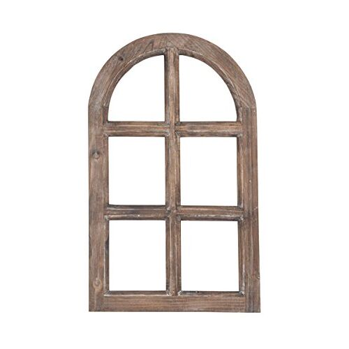 HSM Decoratieve raamkozijnen houten frame raamdummy hout natuur vintage look boven halfrond