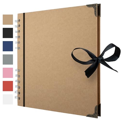 Bstorify Scrapbook Plakboek Fotoalbums 60 Pagina's (21 X 21 Cm) Bruin Dik Kraftpapier Schroot Boek Ideaal Voor Je Scrapbooking Albums Kunst En Ambachtelijke Projecten