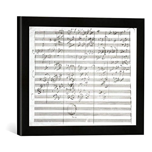 kunst für alle Ingelijste afbeelding van Ludwig Van Beethoven Score for The 3rd Movement of The 5th Symphony, kunstdruk in hoogwaardige handgemaakte fotolijst, 40 x 30 cm, mat zwart