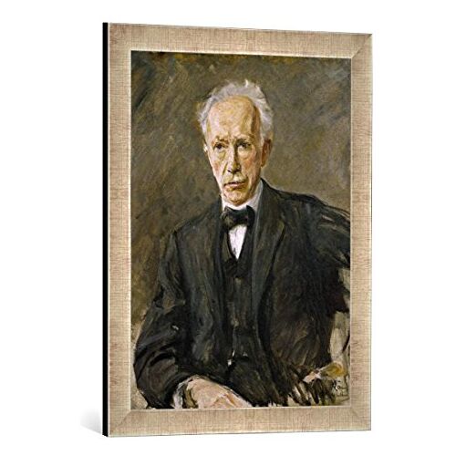 kunst für alle Ingelijste foto van Max Liebermann "Richard Strauss/Liebermann", kunstdruk in hoogwaardige handgemaakte fotolijst, 40x60 cm, zilver raya