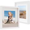 Photolini Set van 2 3D-fotolijsten diep objectframe 30x30 cm wit voor het vullen van objecten met passe-partout modern