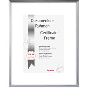 Hama Fotolijst DIN A4 (21 x 29,7 cm), met papieren passe-partout 15 x 20 cm, onbreekbaar kunststof glas, om op te hangen, zilver Hama Fotolijst DIN A4 (21 x 29,7 cm), met papieren passe-partout 15 x 20 cm, onbreekbaar kunststof glas, om op te hangen, zilver