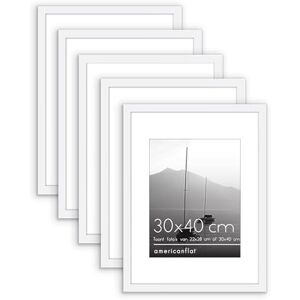 Americanflat 30x40 cm Fotolijst met Gepolijst Kunststofglas 22x28 cm Lijst met Passe-partout of 30x40 cm Lijst zonder Passe-partout Galleria Collectie Muurweergave Wit, Set van 5 Americanflat 30x40 cm Fotolijst met Gepolijst Kunststofglas 22x28 cm Lijst met Passe-partout of 30x40 cm Lijst zonder Passe-partout Galleria Collectie Muurweergave Wit, Set van 5