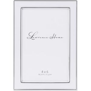 Lawrence Frames Verzilverd 4 bij 6 metaal met witte emaille fotolijst Lawrence Frames Verzilverd 4 bij 6 metaal met witte emaille fotolijst