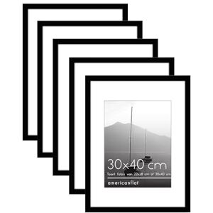 Americanflat 30x40 cm Fotolijst met Gepolijst Kunststofglas 22x28 cm Lijst met Passe-partout of 30x40 cm Lijst zonder Passe-partout Galleria Collectie Muurweergave Zwart, Set van 5 Americanflat 30x40 cm Fotolijst met Gepolijst Kunststofglas 22x28 cm Lijst met Passe-partout of 30x40 cm Lijst zonder Passe-partout Galleria Collectie Muurweergave Zwart, Set van 5