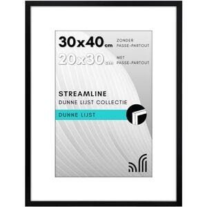 Americanflat 30x40 Fotolijst met Gepolijst Kunststofglas – 20x30 Lijst met Passe-Partout of 30x40 Lijst Zonder Passe-Partout – Streamline Collectie – Dunne Fotolijst voor Wandweergave – Zwart Americanflat 30x40 Fotolijst met Gepolijst Kunststofglas – 20x30 Lijst met Passe-Partout of 30x40 Lijst Zonder Passe-Partout – Streamline Collectie – Dunne Fotolijst voor Wandweergave – Zwart
