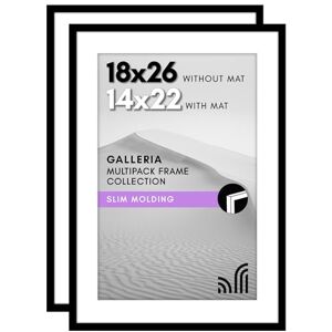 Americanflat Posterlijst met gepolijst plexiglas 18x26 Set van 2 te gebruiken als lijst van 14 x 22 met mat of display, 18x26 foto zonder mat Galleria Collection fotolijsten voor wanddisplay Americanflat Posterlijst met gepolijst plexiglas 18x26 Set van 2 te gebruiken als lijst van 14 x 22 met mat of display, 18x26 foto zonder mat Galleria Collection fotolijsten voor wanddisplay