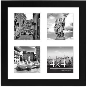 Americanflat 10x10 Vierkant Frame in Zwart Vier 4x4 Openingen Multi Diafragma Houten Fotolijst voor Muur Americanflat 10x10 Vierkant Frame in Zwart Vier 4x4 Openingen Multi Diafragma Houten Fotolijst voor Muur