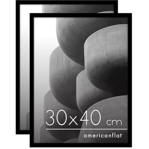 Americanflat 30x40 cm Fotolijst met Schokbestendig Glas Set van 2 Streamline Collectie Dunne Rand Fotolijst voor Tafel en Muur Ophangmateriaal en Ingebouwde Standaard Zwart Americanflat 30x40 cm Fotolijst met Schokbestendig Glas Set van 2 Streamline Collectie Dunne Rand Fotolijst voor Tafel en Muur Ophangmateriaal en Ingebouwde Standaard Zwart