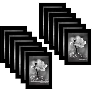 Americanflat 10x15 cm Fotolijsten met Gepolijst Kunststofglas – Set van 12 – Signature Collectie – Fotolijsten van Samengesteld Hout – Set voor op Tafel en Muur – Zwart Americanflat 10x15 cm Fotolijsten met Gepolijst Kunststofglas – Set van 12 – Signature Collectie – Fotolijsten van Samengesteld Hout – Set voor op Tafel en Muur – Zwart