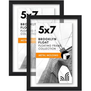 Americanflat Aluminium 5x7 zwevende fotolijst set van 2 inch zwart te gebruiken als 5x7 fotolijst of 4x6 zwevend frame fotolijst met slanke metalen lijst en gepolijst plexiglas met hangende Americanflat Aluminium 5x7 zwevende fotolijst set van 2 inch zwart te gebruiken als 5x7 fotolijst of 4x6 zwevend frame fotolijst met slanke metalen lijst en gepolijst plexiglas met hangende