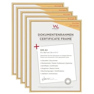 walther design New Lifestyle KVX130G5 Fotolijst, goud, 21 x 29,7 cm (DIN A4), met kunstglas, 5-delige set, kunststof lijst walther design New Lifestyle KVX130G5 Fotolijst, goud, 21 x 29,7 cm (DIN A4), met kunstglas, 5-delige set, kunststof lijst