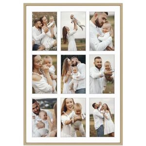 ART 13.6x19.7 Goud Aluminium Collage Frame Ivoor Mat Inbegrepen Past op negen 4x6 foto's/foto's Zaagtand Hanger Draaibare Tabs Wandmontage Landschap/Portret Echt Glas ART 13.6x19.7 Goud Aluminium Collage Frame Ivoor Mat Inbegrepen Past op negen 4x6 foto's/foto's Zaagtand Hanger Draaibare Tabs Wandmontage Landschap/Portret Echt Glas