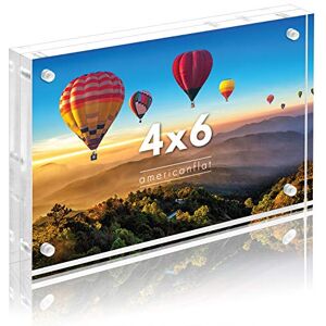Americanflat Acryl fotolijst, 4x6 cm, dubbelzijdig met magnetische hoeken, transparant acrylframe voor bureau- of tafelblad, 4x6 cm fotolijst met microvezeldoek inbegrepen Americanflat Acryl fotolijst, 4x6 cm, dubbelzijdig met magnetische hoeken, transparant acrylframe voor bureau- of tafelblad, 4x6 cm fotolijst met microvezeldoek inbegrepen