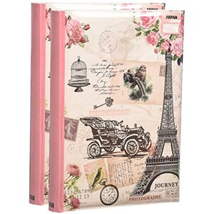 ARPAN Vintage Travel Photo Album Memo Slip in Case Fotoalbum voor 300 6 x 4"/10x15 cm Foto's CD/DVD Pocket Memo Schrijven Area (Set van 2) ARPAN Vintage Travel Photo Album Memo Slip in Case Fotoalbum voor 300 6 x 4"/10x15 cm Foto's CD/DVD Pocket Memo Schrijven Area (Set van 2)