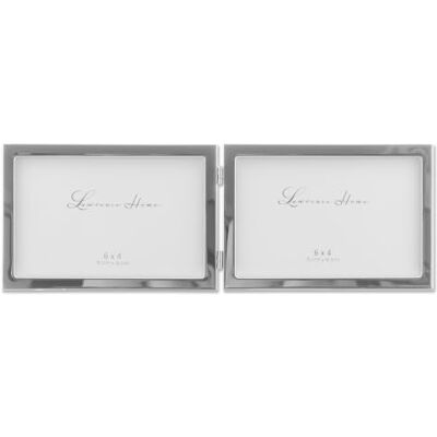Lawrence Frames 6x4 scharnierende dubbele zilveren standaard metalen fotolijst Lawrence Frames 6x4 scharnierende dubbele zilveren standaard metalen fotolijst