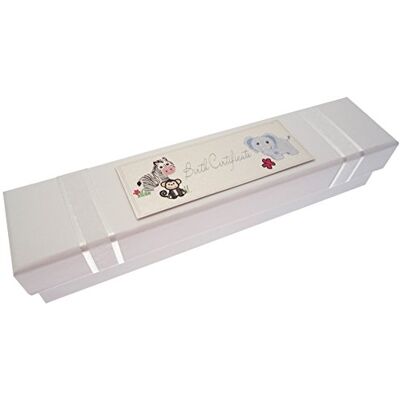 White Cotton Cards Witte Katoenen Kaarten Handgemaakte Geboorteakte Houder (Safari Dieren) White Cotton Cards Witte Katoenen Kaarten Handgemaakte Geboorteakte Houder (Safari Dieren)