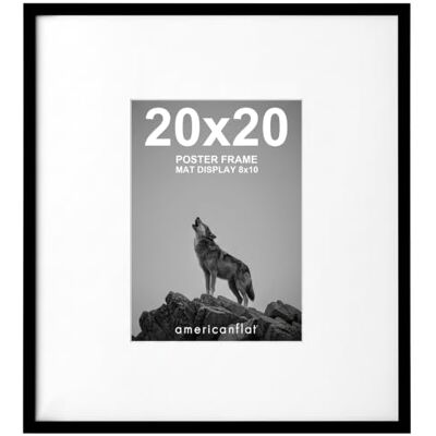 Americanflat 20 x 20 cm fotolijst in zwart te gebruiken als 8 x 10 cm fotolijst met mat of 20 x 20 zonder mat dunne rand fotolijst met plexiglas cover vierkante fotolijst voor wandweergave Americanflat 20 x 20 cm fotolijst in zwart te gebruiken als 8 x 10 cm fotolijst met mat of 20 x 20 zonder mat dunne rand fotolijst met plexiglas cover vierkante fotolijst voor wandweergave
