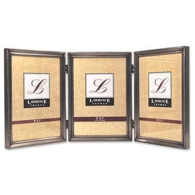 Lawrence Frames Zilveren Fotolijst - Voor drie 5x7 foto's - Traditionele afwerking Lawrence Frames Zilveren Fotolijst - Voor drie 5x7 foto's - Traditionele afwerking