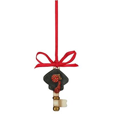 THUN Sleutel geluksbrenger met lieveheersbeestje om op te hangen gastgeschenk mini-formaat keramiek 3,5 x 1,5 x 6,2 cm THUN Sleutel geluksbrenger met lieveheersbeestje om op te hangen gastgeschenk mini-formaat keramiek 3,5 x 1,5 x 6,2 cm