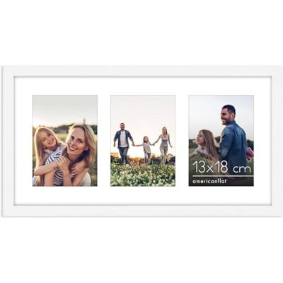 Americanflat 25x51 cm Collage Fotolijst met Gepolijst Kunststof Glas Geschikt voor Drie 13x18 cm Foto’s of Eén 25x51 cm Foto – Signature Collection Fotolijstset voor op Tafel of aan de Muur – Wit Americanflat 25x51 cm Collage Fotolijst met Gepolijst Kunststof Glas Geschikt voor Drie 13x18 cm Foto’s of Eén 25x51 cm Foto – Signature Collection Fotolijstset voor op Tafel of aan de Muur – Wit