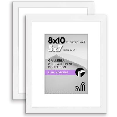 Americanflat Fotolijst met gepolijst plexiglas 8 x 10 Set van 2 te gebruiken als 5x7 fotolijst met mat of 8x10 frame zonder mat Galleria Collection fotolijsten voor tafelblad en wanddisplay Americanflat Fotolijst met gepolijst plexiglas 8 x 10 Set van 2 te gebruiken als 5x7 fotolijst met mat of 8x10 frame zonder mat Galleria Collection fotolijsten voor tafelblad en wanddisplay