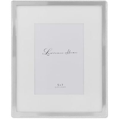 Lawrence Frames Metalen fotolijst met delicate buitenrand van kralen, zilver, 8 x 10 cm Lawrence Frames Metalen fotolijst met delicate buitenrand van kralen, zilver, 8 x 10 cm