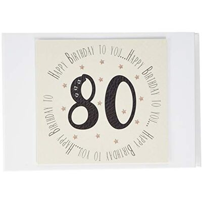WHITE COTTON CARDS Witte katoenen kaarten 80e verjaardag herinneringen fotoalbum (MTGA80T), van WHITE COTTON CARDS Witte katoenen kaarten 80e verjaardag herinneringen fotoalbum (MTGA80T), van
