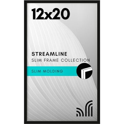 Americanflat Fotolijst 12 x 20 cm, zwart, dunne rand fotolijst met gepolijst plexiglas, inclusief ophangmateriaal voor horizontale en verticale weergave-indeling voor muur Americanflat Fotolijst 12 x 20 cm, zwart, dunne rand fotolijst met gepolijst plexiglas, inclusief ophangmateriaal voor horizontale en verticale weergave-indeling voor muur