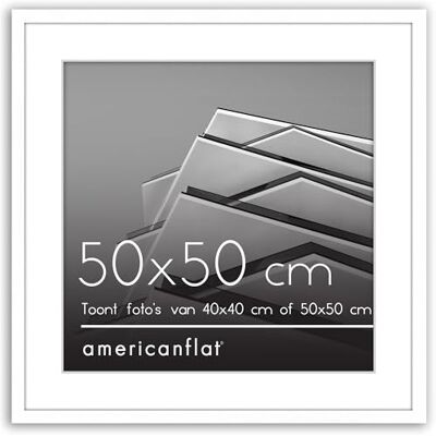 Americanflat 50x50 cm Fotolijst Te gebruiken als 40x40 cm Fotolijst met Passe-partout of 50x50 cm Lijst zonder Passe-partout Streamline Collectie Dunne Rand Lijst met Schokbestendig Glas Wit Americanflat 50x50 cm Fotolijst Te gebruiken als 40x40 cm Fotolijst met Passe-partout of 50x50 cm Lijst zonder Passe-partout Streamline Collectie Dunne Rand Lijst met Schokbestendig Glas Wit
