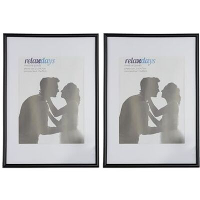 RELAXDAYS Set van 2 Fotolijsten - A4, Passepartout 15x20 cm, Glasknip RELAXDAYS Set van 2 Fotolijsten - A4, Passepartout 15x20 cm, Glasknip