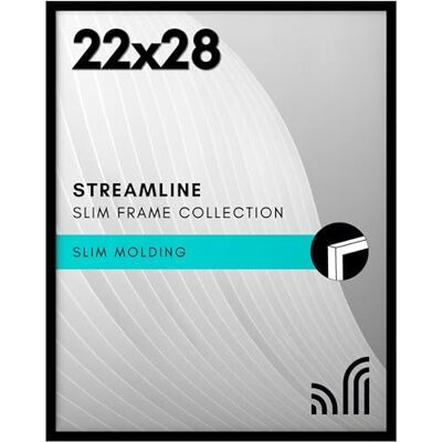 Americanflat Posterlijst met gepolijst plexiglas Streamline Collection dunne rand fotolijst voor wandweergave hangende hardware inbegrepen, zwart Americanflat Posterlijst met gepolijst plexiglas Streamline Collection dunne rand fotolijst voor wandweergave hangende hardware inbegrepen, zwart