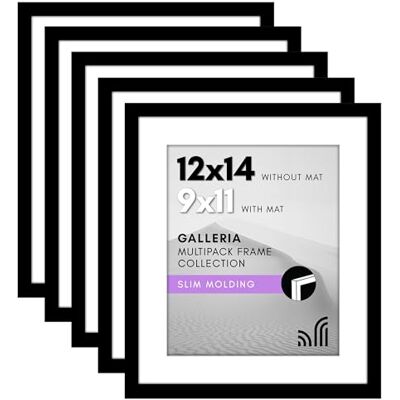 Americanflat 12 x 14 fotolijst, set van 5 inch zwart, te gebruiken als 9 x 11 fotolijst met mat of 12 x 14 lijst zonder mat, fotolijsten, collage muurdecoratie met plexiglas cover galerij Americanflat 12 x 14 fotolijst, set van 5 inch zwart, te gebruiken als 9 x 11 fotolijst met mat of 12 x 14 lijst zonder mat, fotolijsten, collage muurdecoratie met plexiglas cover galerij