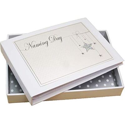 WHITE COTTON CARDS Witte Katoenen Kaarten Naam Dag Mini Fotoalbum, Zilveren Ster (NHS1T) WHITE COTTON CARDS Witte Katoenen Kaarten Naam Dag Mini Fotoalbum, Zilveren Ster (NHS1T)