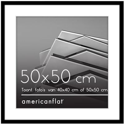 Americanflat 50x50 cm Fotolijst Te gebruiken als 40x40 cm Fotolijst met Passe-partout of 50x50 cm Lijst zonder Passe-partout Streamline Collectie Dunne Rand Lijst met Schokbestendig Glas Zwart Americanflat 50x50 cm Fotolijst Te gebruiken als 40x40 cm Fotolijst met Passe-partout of 50x50 cm Lijst zonder Passe-partout Streamline Collectie Dunne Rand Lijst met Schokbestendig Glas Zwart