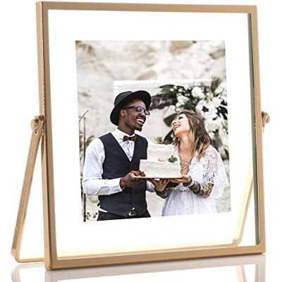 Lawrence Frames metalen ezel Float fotolijst, 4x4, goud Lawrence Frames metalen ezel Float fotolijst, 4x4, goud