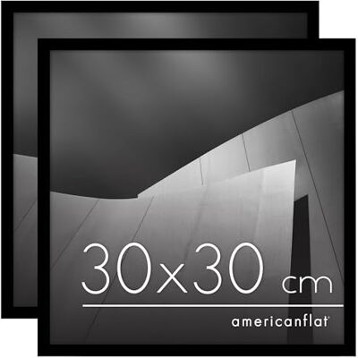 Americanflat 30x30 cm Fotolijst met Schokbestendig Glas Set van 2 Streamline Collectie Dunne Rand Fotolijst voor Tafel en Muur Ophangmateriaal en Ingebouwde Standaard Zwart Americanflat 30x30 cm Fotolijst met Schokbestendig Glas Set van 2 Streamline Collectie Dunne Rand Fotolijst voor Tafel en Muur Ophangmateriaal en Ingebouwde Standaard Zwart