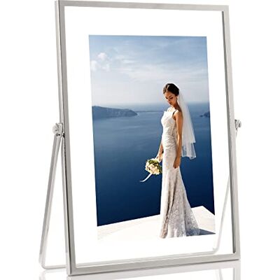 Lawrence Frames 4x6 zilveren metalen ezel drijvende fotolijst Lawrence Frames 4x6 zilveren metalen ezel drijvende fotolijst