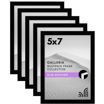 Americanflat 5 x 7 fotolijsten, set van 12,7 cm, zwart, fotolijsten, collage, muurdecoratie met plexiglasafdekking, hangende hardware en schildersezel galerij wandframeset voor wand- of Americanflat 5 x 7 fotolijsten, set van 12,7 cm, zwart, fotolijsten, collage, muurdecoratie met plexiglasafdekking, hangende hardware en schildersezel galerij wandframeset voor wand- of