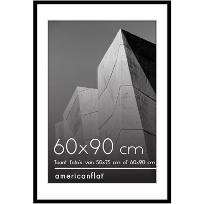 Americanflat 60x90 cm Fotolijst Te gebruiken als 50x75 cm Fotolijst met Passe-partout of 60x90 cm Lijst zonder Passe-partout Streamline Collectie Dunne Rand Lijst met Schokbestendig Glas Zwart Americanflat 60x90 cm Fotolijst Te gebruiken als 50x75 cm Fotolijst met Passe-partout of 60x90 cm Lijst zonder Passe-partout Streamline Collectie Dunne Rand Lijst met Schokbestendig Glas Zwart