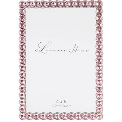 Lawrence Frames 4x6 Zilver Metalen Sparkle Frame Zacht Roze Lawrence Frames 4x6 Zilver Metalen Sparkle Frame Zacht Roze
