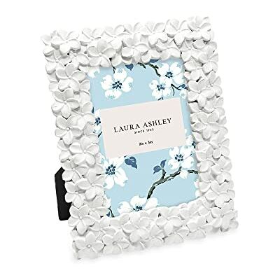 Laura Ashley 2x3 White Flower Textured Hand-Crafted Resin Picture Frame w/Easel & Hook for Tabletop & Wall Display, Decorative Floral Design Home Décor, Photo Gallery, Art (2x3, White) Laura Ashley 2x3 White Flower Textured Hand-Crafted Resin Picture Frame w/Easel & Hook for Tabletop & Wall Display, Decorative Floral Design Home Décor, Photo Gallery, Art (2x3, White)