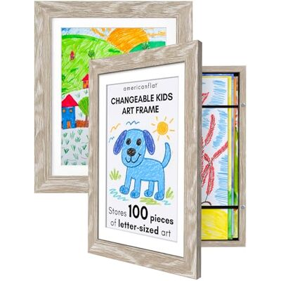 Americanflat A4 Kinderkunstlijst set van 2 in drijfhout te gebruiken als 25 x 32 cm frame zonder houder kinderkunstwerkdisplay fotolijst opening aan de voorkant voor kinderkunstwerken voor 100 Americanflat A4 Kinderkunstlijst set van 2 in drijfhout te gebruiken als 25 x 32 cm frame zonder houder kinderkunstwerkdisplay fotolijst opening aan de voorkant voor kinderkunstwerken voor 100