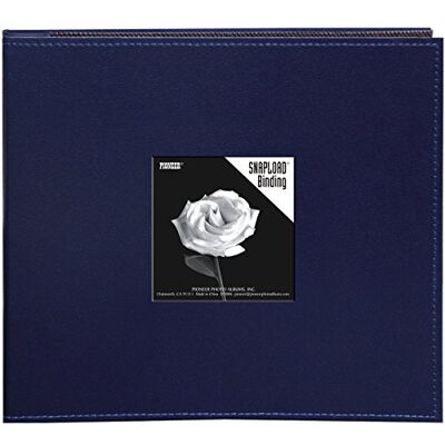 Pioneer 8 inch bij 8 inch snapload genaaid kunstleer frame cover geheugen boek, marineblauw Pioneer 8 inch bij 8 inch snapload genaaid kunstleer frame cover geheugen boek, marineblauw