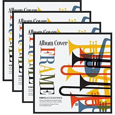 Americanflat Albumlijst in zwart set van 4 aluminium vinyl frame met gepolijst plexiglas en strak minimalistisch design wandmontage vinyl plaat display frame opknoping hardware inbegrepen - Americanflat Albumlijst in zwart set van 4 aluminium vinyl frame met gepolijst plexiglas en strak minimalistisch design wandmontage vinyl plaat display frame opknoping hardware inbegrepen -