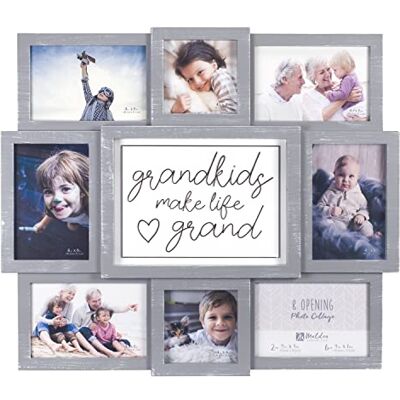 Malden 8-Op. Grandkids Collage Fotolijst, Grijs Malden 8-Op. Grandkids Collage Fotolijst, Grijs