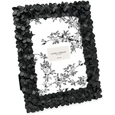 Laura Ashley 5x7 Black Flower Textured Hand-Crafted Resin Picture Frame w/Easel & Hook for Tabletop & Wall Display, Decorative Floral Design Home Décor, Photo Gallery, Art (5x7, Black) Laura Ashley 5x7 Black Flower Textured Hand-Crafted Resin Picture Frame w/Easel & Hook for Tabletop & Wall Display, Decorative Floral Design Home Décor, Photo Gallery, Art (5x7, Black)