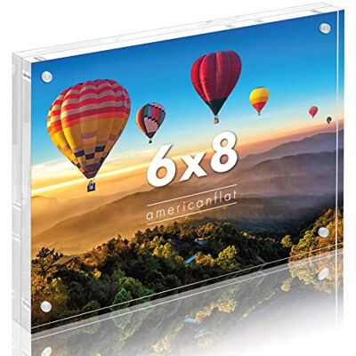 Americanflat 6x8 acryl fotolijst krasbestendig met magnetische hoeken en vrijstaand voor tafelblad, helder Americanflat 6x8 acryl fotolijst krasbestendig met magnetische hoeken en vrijstaand voor tafelblad, helder