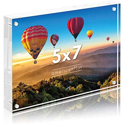Americanflat 5x7 acryl fotolijst krasbestendig met magnetische hoeken en vrijstaand voor tafelblad Americanflat 5x7 acryl fotolijst krasbestendig met magnetische hoeken en vrijstaand voor tafelblad