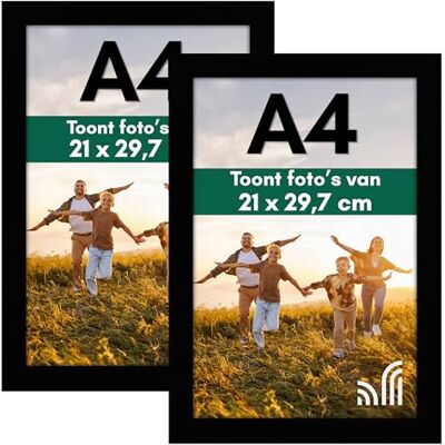 Americanflat A4 Fotolijst met Schokbestendig Glas Set van 2-21x29,7 cm Fotolijst Gemaakt van Samengesteld Hout voor Verticale of Horizontale Muurweergave Moderne Lijst voor Tafel en Muur Zwart Americanflat A4 Fotolijst met Schokbestendig Glas Set van 2-21x29,7 cm Fotolijst Gemaakt van Samengesteld Hout voor Verticale of Horizontale Muurweergave Moderne Lijst voor Tafel en Muur Zwart